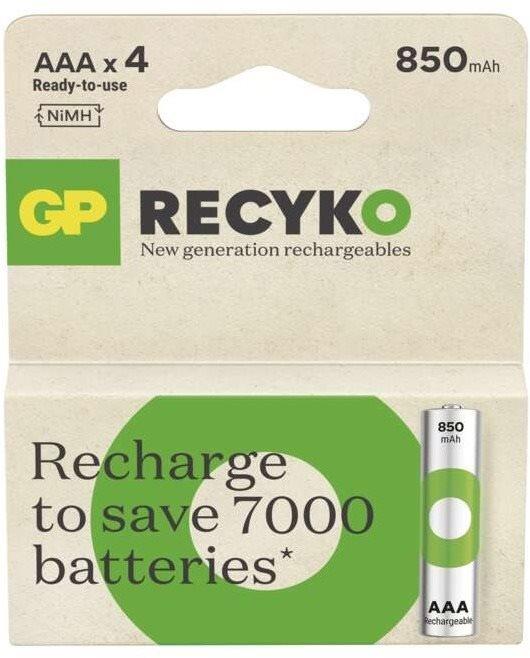 Nabíjateľná batéria GP Nabíjateľná batéria ReCyko 850 AAA (HR03), 4 ks