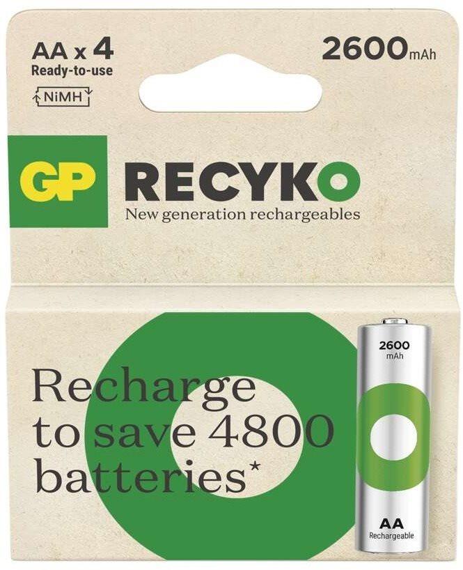 Nabíjateľná batéria GP Nabíjateľná batéria ReCyko 2600 AA (HR6), 4 ks