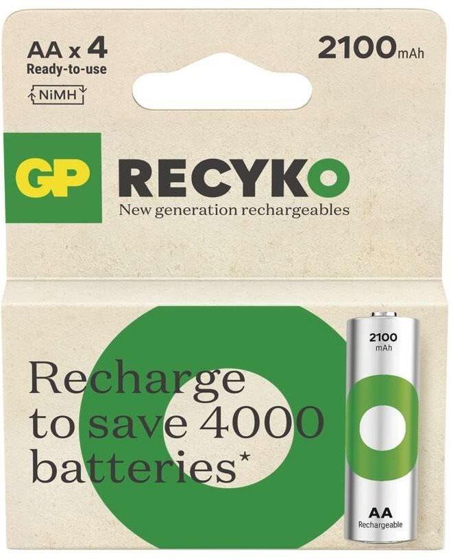 Nabíjateľná batéria GP Nabíjateľná batéria ReCyko 2100 AA (HR6), 4 ks