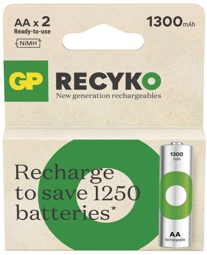 Nabíjateľná batéria GP Nabíjateľná batéria ReCyko 1300 AA (HR6), 2 ks