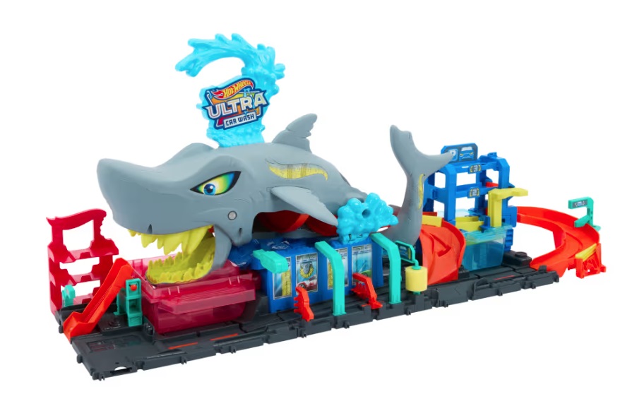 Autodráha Hot Wheels City Color Reveal autoumývačka so žralokom a angličákom 1:64