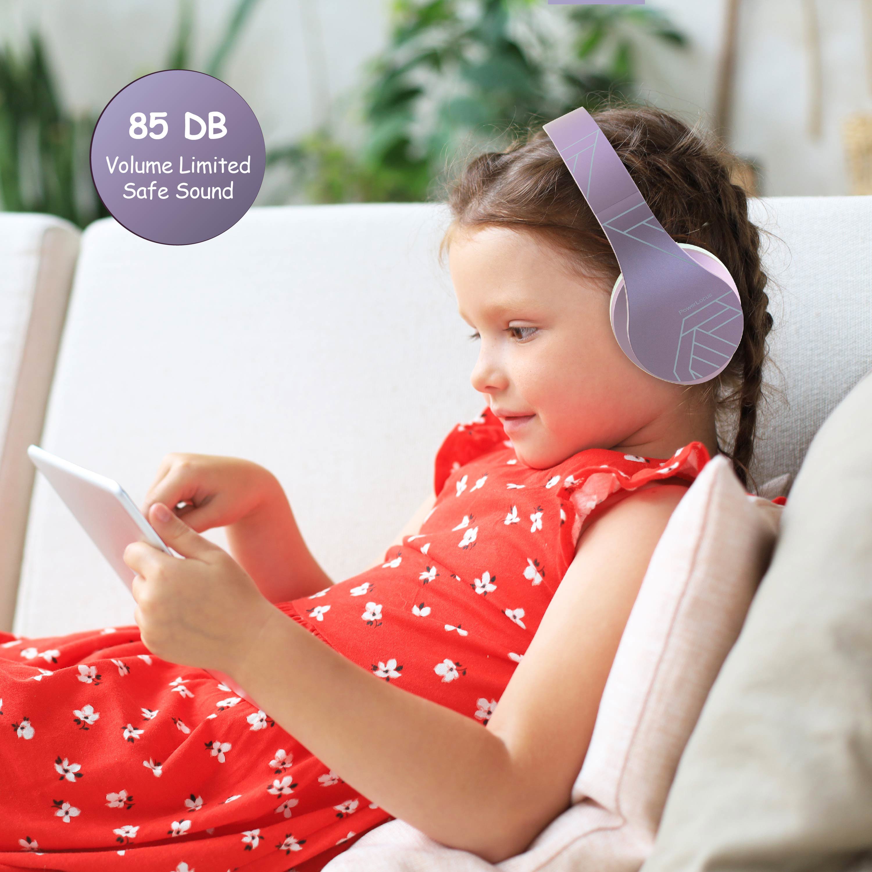 Bezdrôtové slúchadlá PowerLocus P2 Kids Purple/White