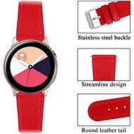 Eternico Leather Band universal Quick Release 20mm červený - Remienok na hodinky