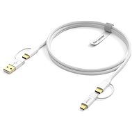 AlzaPower MultiCore 4 i n1 USB 1 m biely - Dátový kábel