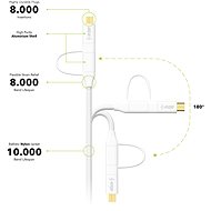 AlzaPower MultiCore 4 i n1 USB 1 m biely - Dátový kábel