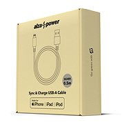 AlzaPower AluCore Lightning MFi (C89) 0,5 m strieborný - Dátový kábel