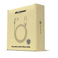 AlzaPower 90Core Micro USB 1 m strieborný - Dátový kábel