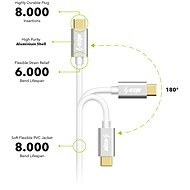 AlzaPower AluCore USB-C 3.2 Gen1, 0,5 m Silver - Dátový kábel