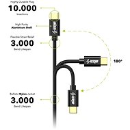 AlzaPower AluCore Charge 2.0 USB-C 2 m čierny - Dátový kábel