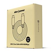 AlzaPower Core USB-C/USB-C 2.0, 3 A, 60 W, 2 m čierny - Dátový kábel