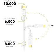 AlzaPower Core USB-C/USB-C 2.0, 3 A, 60 W, 3 m biely - Dátový kábel