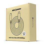 AlzaPower Core USB-C/USB-C 2.0, 3 A, 60 W, 3 m biely - Dátový kábel