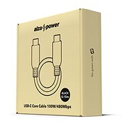 AlzaPower Core USB-C/USB-C 2.0, 5 A, 100 W, 0,15 m čierny - Dátový kábel