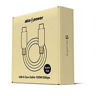 AlzaPower Core USB-C/USB-C 3.2 Gen 1, 5 A, 100 W, 1 m čierny - Dátový kábel