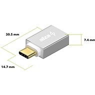AlzaPower OTG USB-C (M) na USB-A 3.0 (F) strieborný - Redukcia