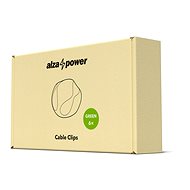 AlzaPower Cable Clips 6 pcs zelený - Organizér káblov