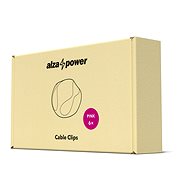 AlzaPower Cable Clips 6 pcs ružový - Organizér káblov