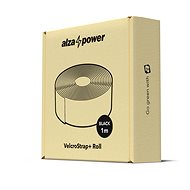 AlzaPower VelcroStrap+ Roll 1 m čierny - Organizér káblov