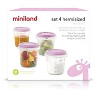 Miniland Poháriky na jedlo s viečkom Pink 4 ks - Dózy na potraviny