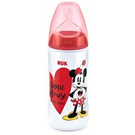 NUK FC+ dojčenská fľaša MICKEY s kontrolou teploty 300 ml červená - Fľaša