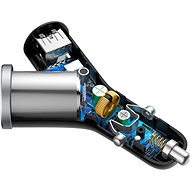 Baseus Y-type Dual USB + Cigarette Lighter Extended čierny - Nabíjačka do auta