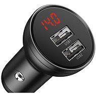Baseus Digital Display Dual USB Car Charger 24 W + 3-in-1 Cable 1.2 m - Nabíjačka do auta