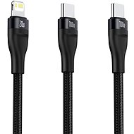 Baseus Flash 2 in 1 USB-C – USB-C + ligthning (80 W+20 W) 1,5 m black - Dátový kábel