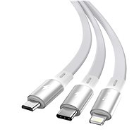 Baseus Bright Mirror 3 v 1 zaťahovací dátový kábel USB - M+L+C 3,5 A 1,2 m White - Dátový kábel