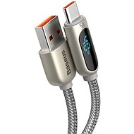 Baseus Display Fast Charging Data Cable USB to Type-C 5A 1 m Silver - Dátový kábel