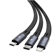 Baseus  One-for-three Retractable Data Cable Type-C to M+L+C 1,2 m 100 W Black - Dátový kábel