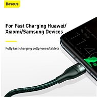 Baseus Flash Series Fast Charging Data Cable Type-C to Dual USB-C 100 W 1,5 m Green - Dátový kábel