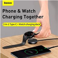 Baseus Cafule Series Data Cable USB to USB-C + Watch Charging Dock for Huawei 1,5 m Red + Black - Dátový kábel