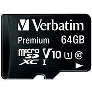 VERBATIM Premium microSDXC 64GB UHS-I V10 U1 + SD adaptér - Pamäťová karta