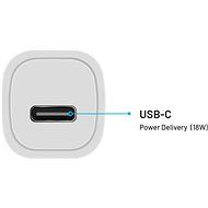 FIXED Car s USB-C výstupom a USB-C/USB-C kábla podpora PD 1 m 18 W biela - Nabíjačka do auta