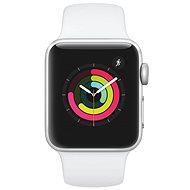 Apple Watch Series 3 38 mm GPS Strieborný hliník s bielym športovým remienkom - Smart hodinky
