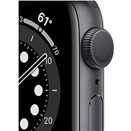 Apple Watch Series 6 40 mm Vesmírne sivý hliník s čiernym športovým remienkom - Smart hodinky