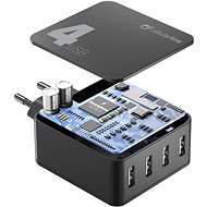 Cellularline Multipower 4 s technológiou Smartphone Detect 4× USB port 42 W čierna - Nabíjačka do siete