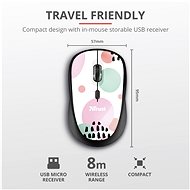 Trust Yvi Wireless Mouse Pink Circles - Myš