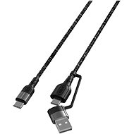 4smarts USB-A and USB-C to USB-C Cable ComboCord CA 1,5 m fabric monochrome - Dátový kábel