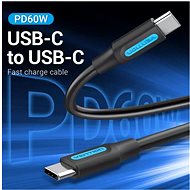 Vention Type-C (USB-C) 2.0 Male to USB-C Male Cable 1m Black PVC Type - Dátový kábel
