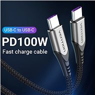 Vention Type-C (USB-C) 2.0 (M) to USB-C (M) 100W / 5A Cable 1m Gray Aluminum Alloy Type - Dátový kábel