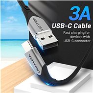 Vention Type-C (USB-C) <-> USB 2.0 Cable 3A Gray 0,25 m Aluminum Alloy Type - Dátový kábel