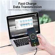 Vention USB-C to USB 2.0 Fast Charging Cable 5A 0.25M Gray Aluminum Alloy Type - Dátový kábel