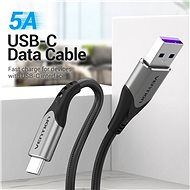 Vention USB-C to USB 2.0 Fast Charging Cable 5A 1M Gray Aluminum Alloy Type - Dátový kábel
