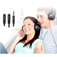 Vention Fabric Braided 3,5 mm Male to 2× 3,5 mm Female Stereo Splitter Cable 0,3 m Black Metal Type - Audio kábel