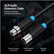 Vention XLR Audio Extension Cable 1,5 m Black - Audio kábel