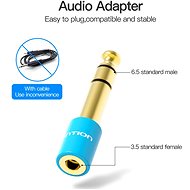 Vention 6,3 mm Jack Male to 3,5 mm Female Audio Adapter Blue - Redukcia