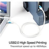 Vention USB-A -> USB-B Print Cable with 2× Ferrite Core 8 m Black - Dátový kábel