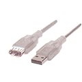 OEM USB 2.0 predlžovací 5 m AA sivý - Dátový kábel