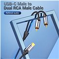 Vention USB-C Male to 2-Male RCA Cable 1,5 m Gray Aluminum Alloy Type - Audio kábel